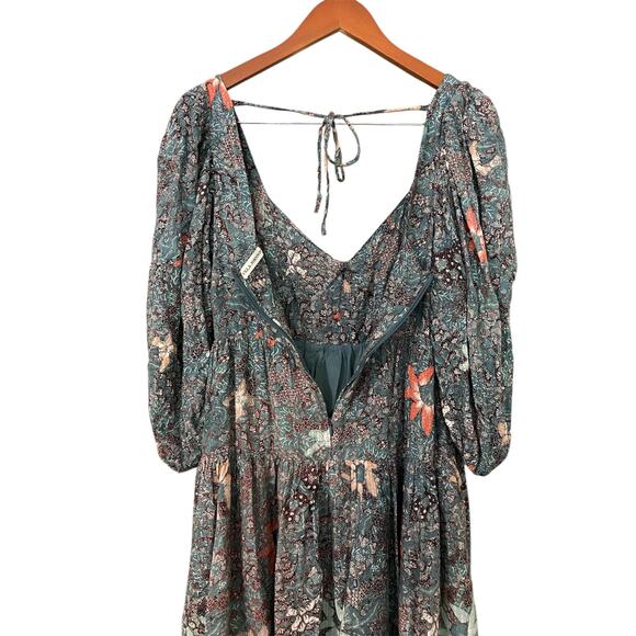 Ulla Johnson Kemala Midi Dress US 4 Malachite Floral Print Milkmaid Celebrity - Picture 9 of 16
